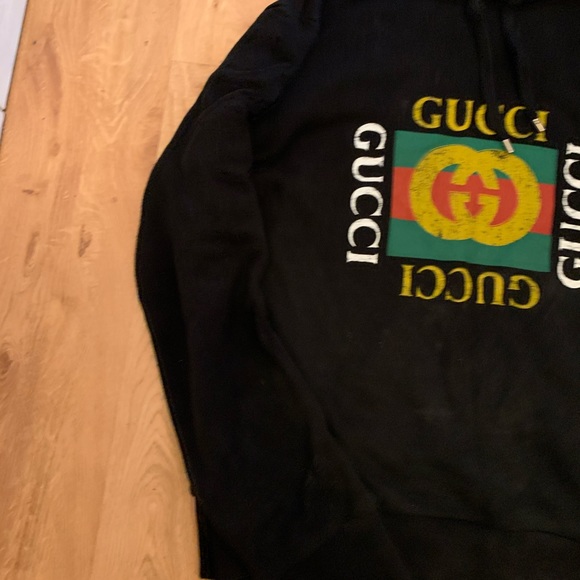 Oversize Sweatshirt Hoodie with Gucci logo SIZE L - Picture 6 of 8